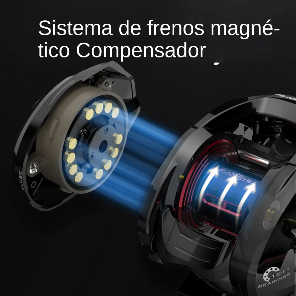 Carrete de pesca KastKing Sharky III de fundición larga, relación de engranaje 7,2: 1, cuerpo de carbono, 10 + 1 rodamientos de bolas, arrastre de 8 KG, bobina de pesca de 184g - imagen 5