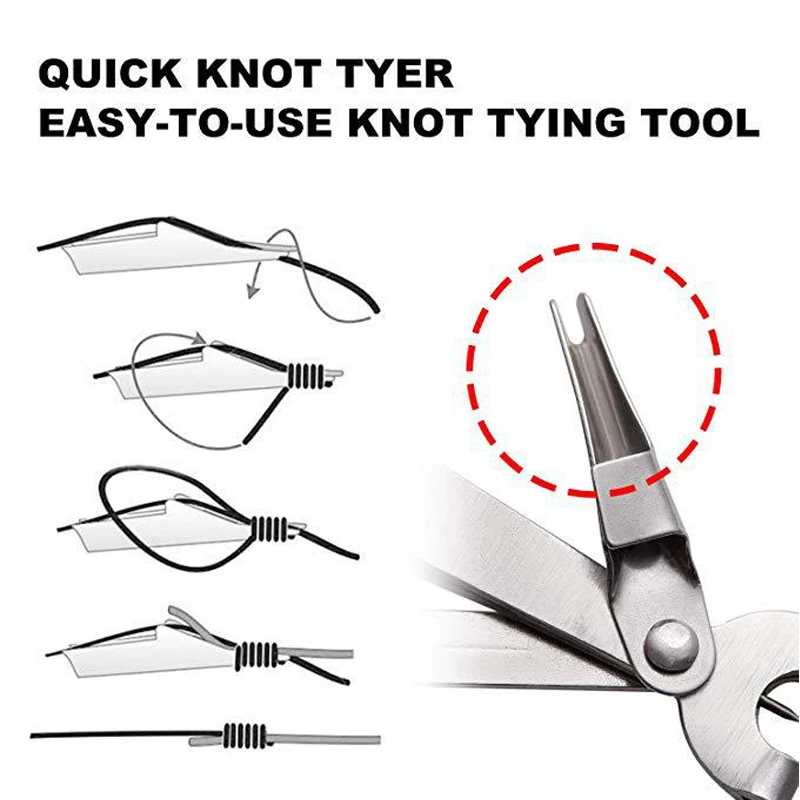 TAKEDO SX03 tijeras de pesca multifuncionales gancho de fricción herramienta de nudo rápido para cortador de línea de pesca con mosca pinza cortadora - imagen 5