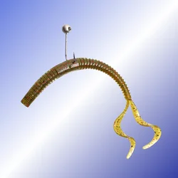 Cebo suave de gusano de 9,5 cm, cebo de pesca con palo, señuelos blandos para lubina, pesca en agua dulce y salada, aparejo loco de Carolina, aparejo de Texas