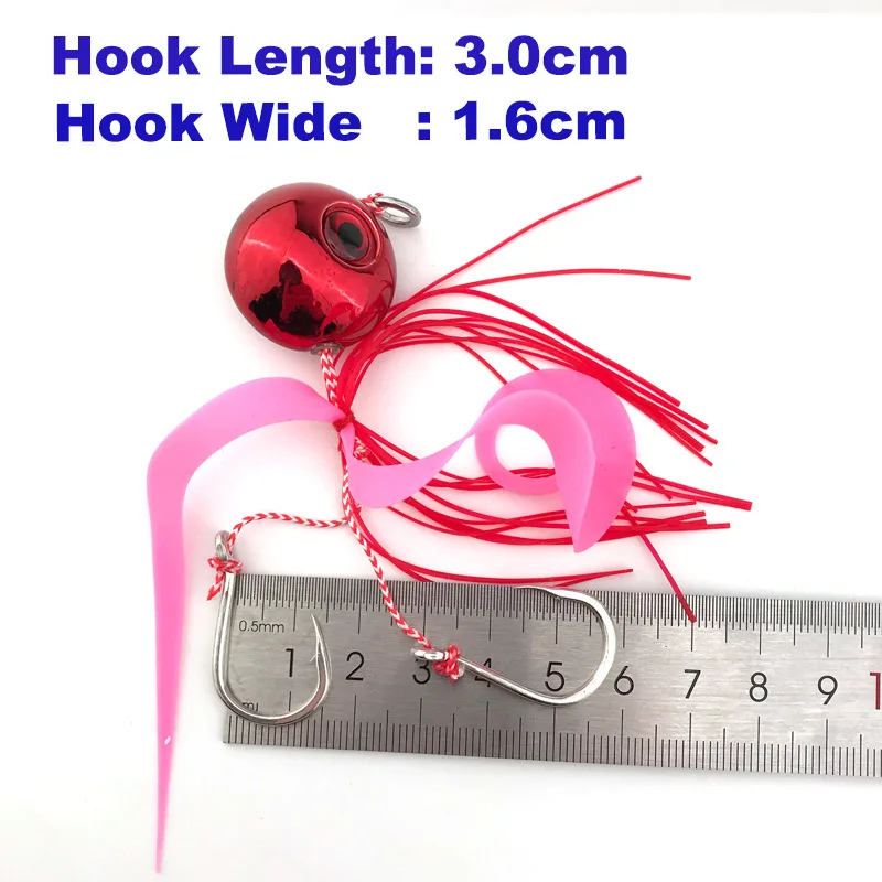 ALASICKA 60g 80g 100g 120g 150g 200g Tenya Madai Jig Kabura señuelo de pesca de agua salada Jig Head cebo de navegación de mar falda de goma de camarones - imagen 5