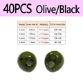 40pcs OliveIBlack
