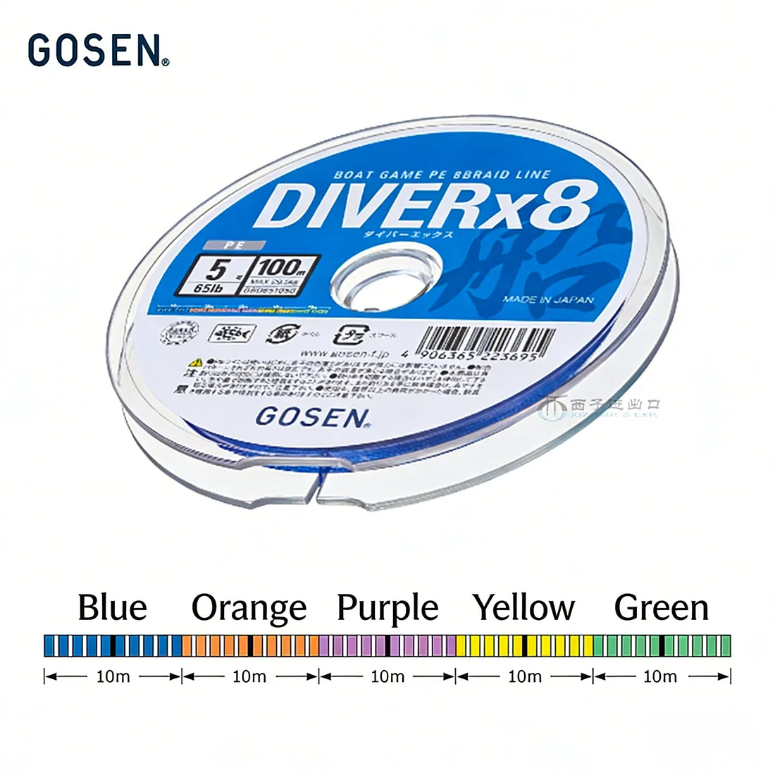Sedal trenzado GOSEN DIVER X8 – Baja elasticidad para lubina - imagen 4
