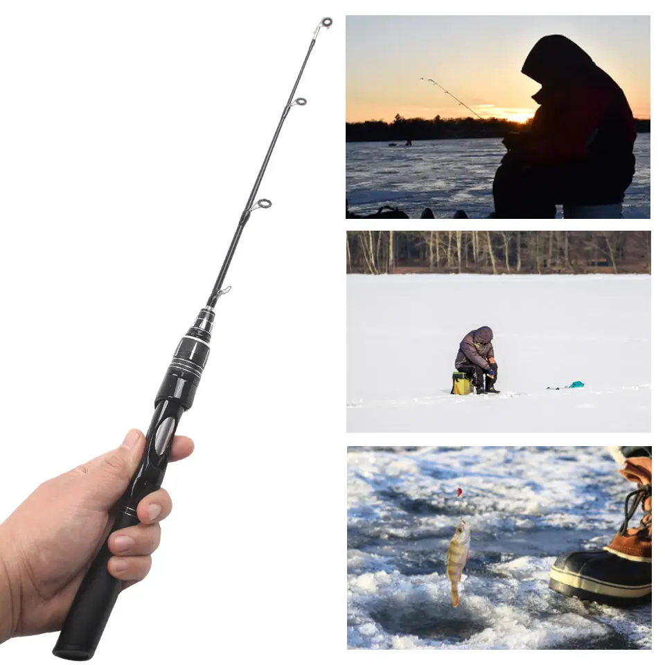 Caña de Pescar en Hielo Portátil de 50 cm con Sección Dividida, con un Mango Sensible de Fibra de Carbono + ABS, Perfecta para la Pesca en Hielo de Agua Dulce. - imagen 2