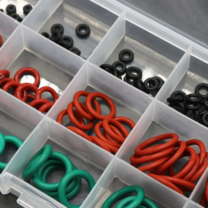 Juego de juntas tóricas de alta calidad para coche, surtido de juntas de goma, rojo, negro, verde, 1/3/5 unidades, VMQ NBR FKM - imagen 5