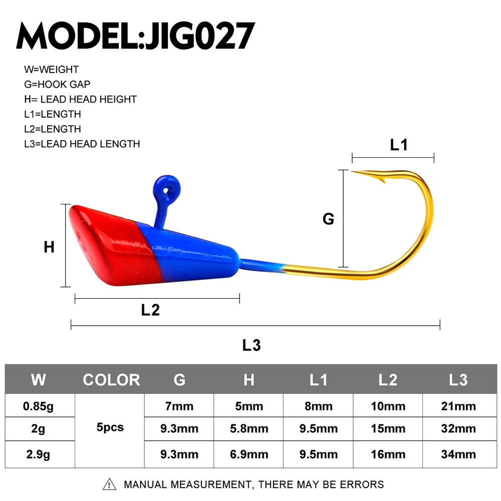 PROBEROS-anzuelos de pesca con cabeza de Micro plantilla, 50 piezas, 0,85g-2g-2,9g, anzuelo de mosca con púas, Mini anzuelo Jigging para aparejos de pesca Swimbait suave - imagen 2
