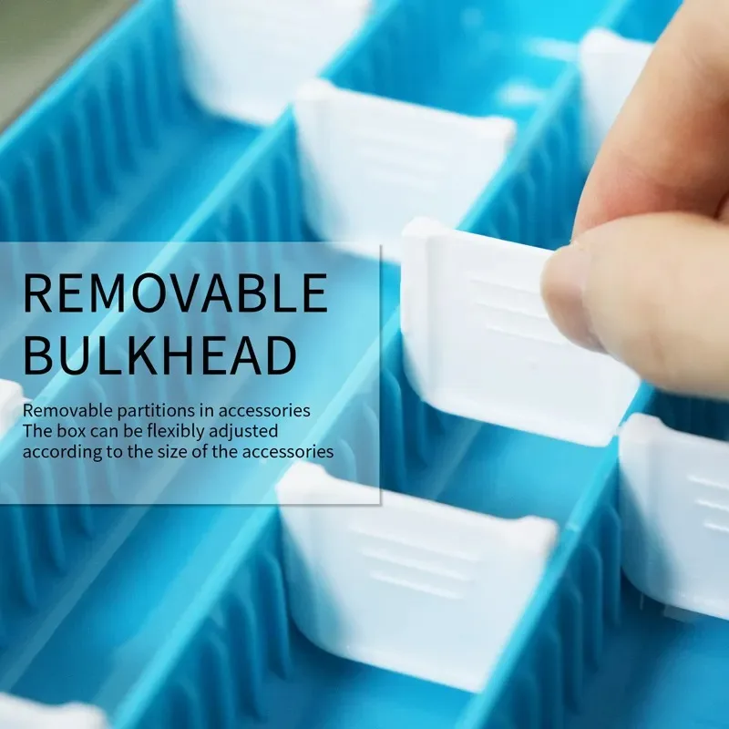 Caja de almacenamiento de aparejos de pesca, divisores extraíbles, ajuste Flexible, anzuelos de plomo, accesorios Fakebait, estuche organizador - imagen 5