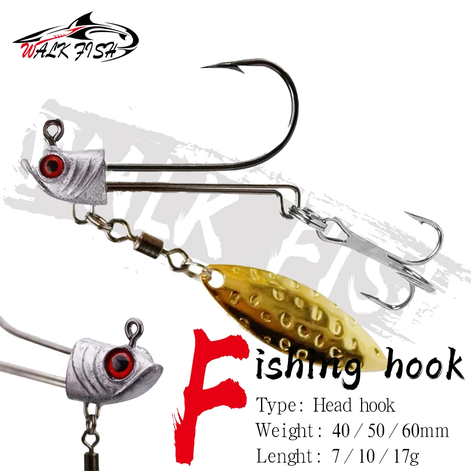 Señuelo giratorio Walk Fish con anzuelos triples para lubina y trucha