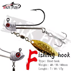 Señuelos de Pesca WALK FISH de 7g/10g/17g, Anzuelos Triples, Señuelos Giratorios, Anzuelos Resistentes, Señuelos de Pesca con Rotación Teslon, Aparejos de Pesca para Lubina y Trucha