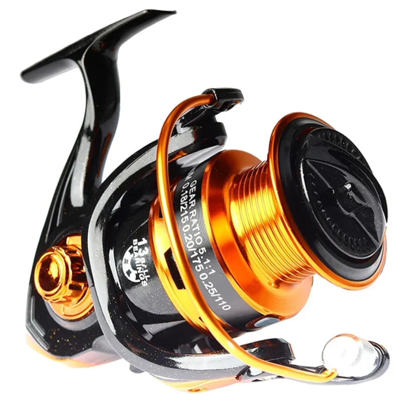 JOSBY-carrete de Pesca giratorio serie 1000-7000, 13 rodamientos de bolas BB, rueda de Metal para Pesca de carpa de agua salada, aparejos duraderos - imagen 2