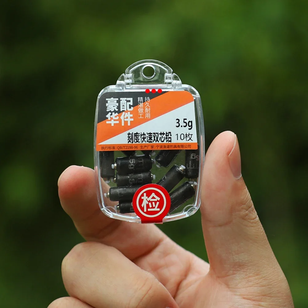 Plomada de peso de Pesca, herramienta de Pesca suave, Escala de doble núcleo, disparo de gota de agua, 2,5g/3,0g/3,5g/4,0g, 10 piezas - imagen 2