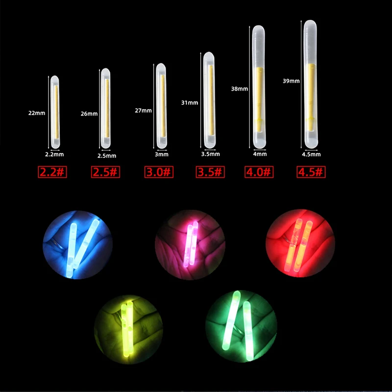 Barra de luz fluorescente para pesca nocturna, Accesorios luminosos de 2,2-4,5mm, 10/50 unidades por lote - imagen 3