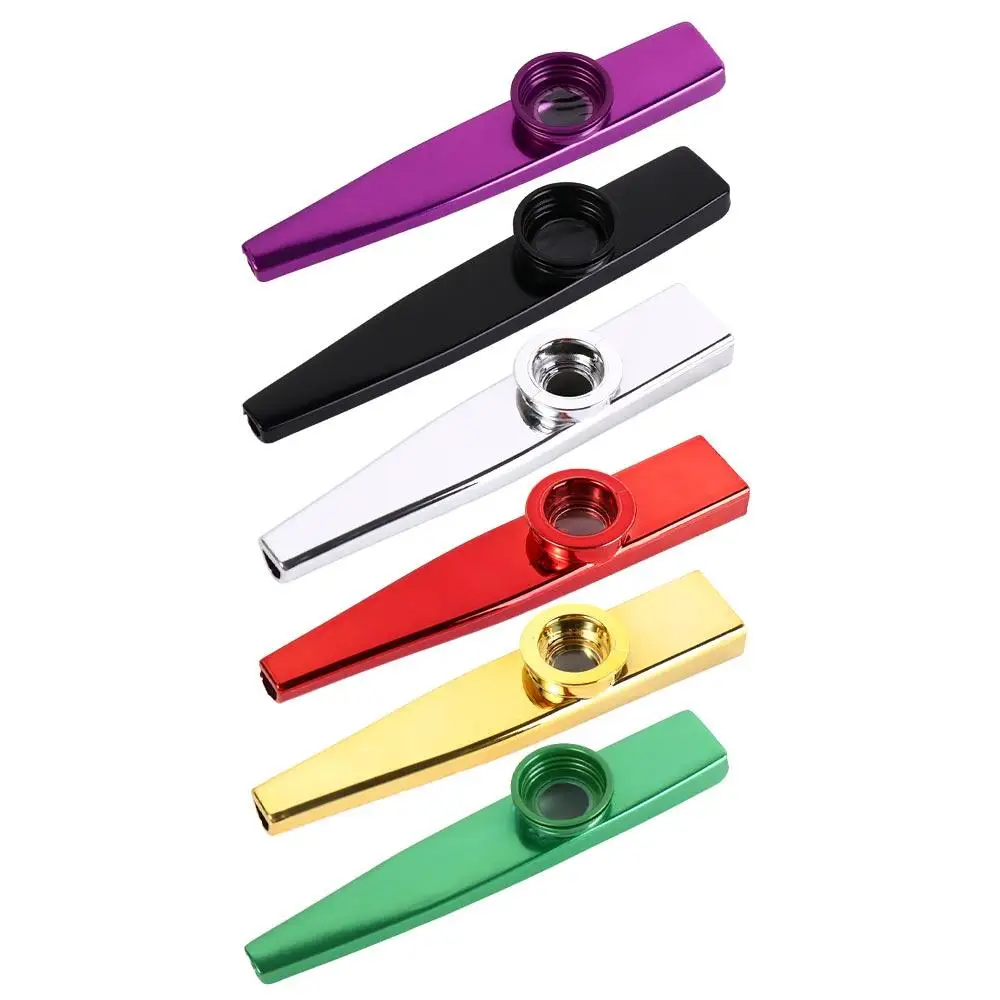 Flauta de boca de armónica Kazoo de Metal para niños, instrumento Musical, flautas, aleación de aluminio, multicolor, regalo de música para principiantes - imagen 5
