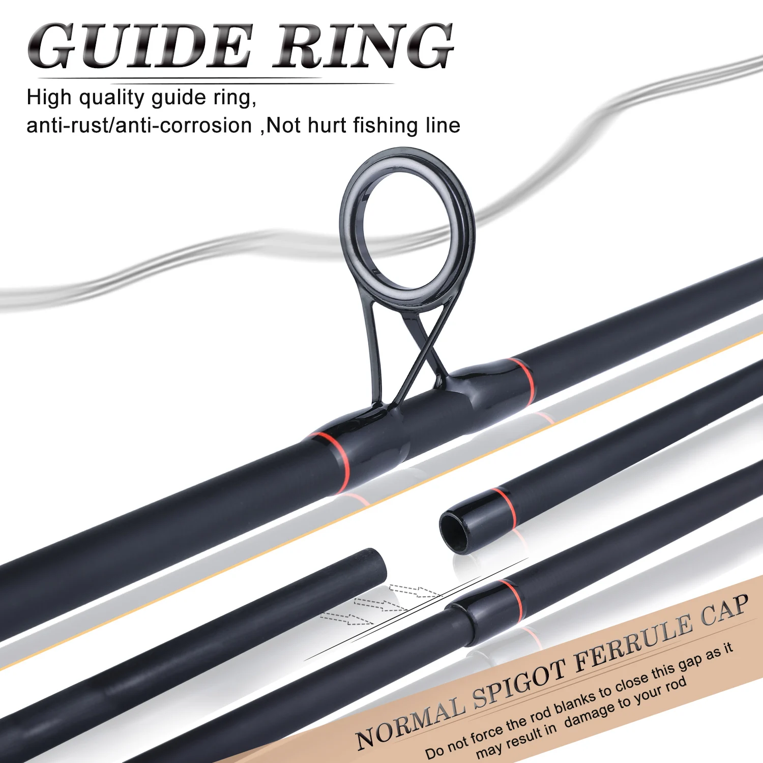 Sougayilang-cañas de pescar de carpa, alimentador de fibra de carbono, arrastre máximo de 15Kg, pesca de viaje en el estanque y el río, 3,0 M/3,6 M - imagen 4