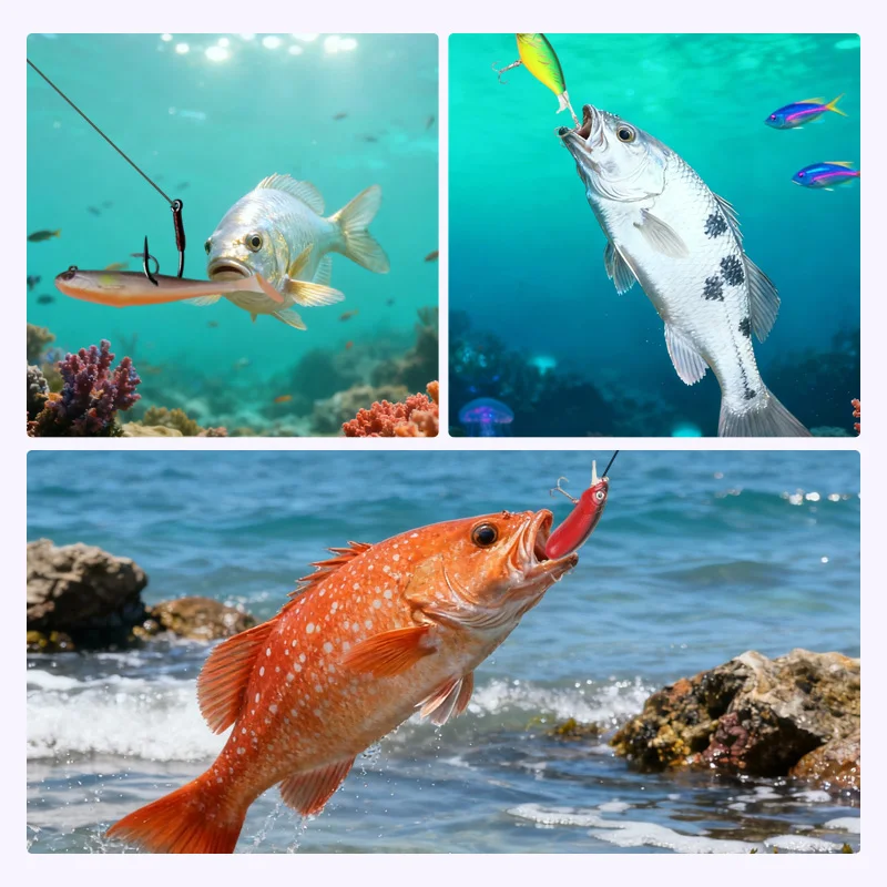 JSFUN-Juego de Señuelos de Pesca, 15 Uds., Combo completo, señuelos duros suaves, anzuelos de cebos de Metal, conjunto con caja de regalo para amantes de la pesca - imagen 5