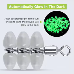 Goture 30/45PCS Barril de rodamiento de bolas giratorio de pesca luminoso 360 °   Giratorios para conectores a prueba de corrosión de agua salada/agua dulce