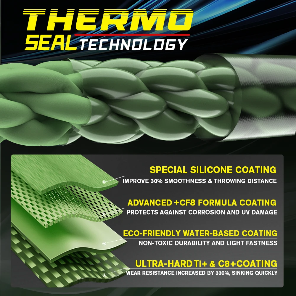 ZUKIBO-sedal de pesca trenzado multifilamento de PE, escudo de titanio de 8 hebras, línea de hundimiento resistente a la abrasión de alta calidad japonesa, nuevo - imagen 3