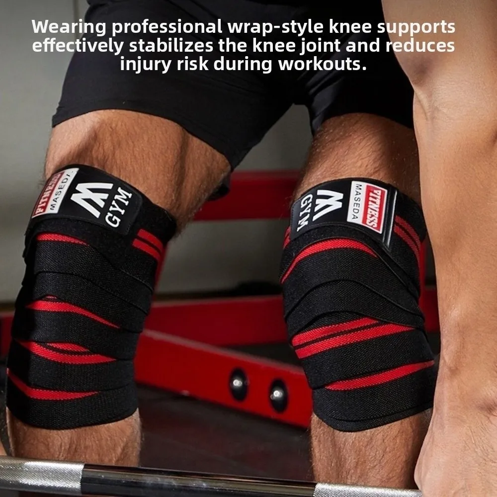 Rodilleras elásticas, rodillera de compresión a rayas, rodillera deportiva transpirable que absorbe los golpes - imagen 2