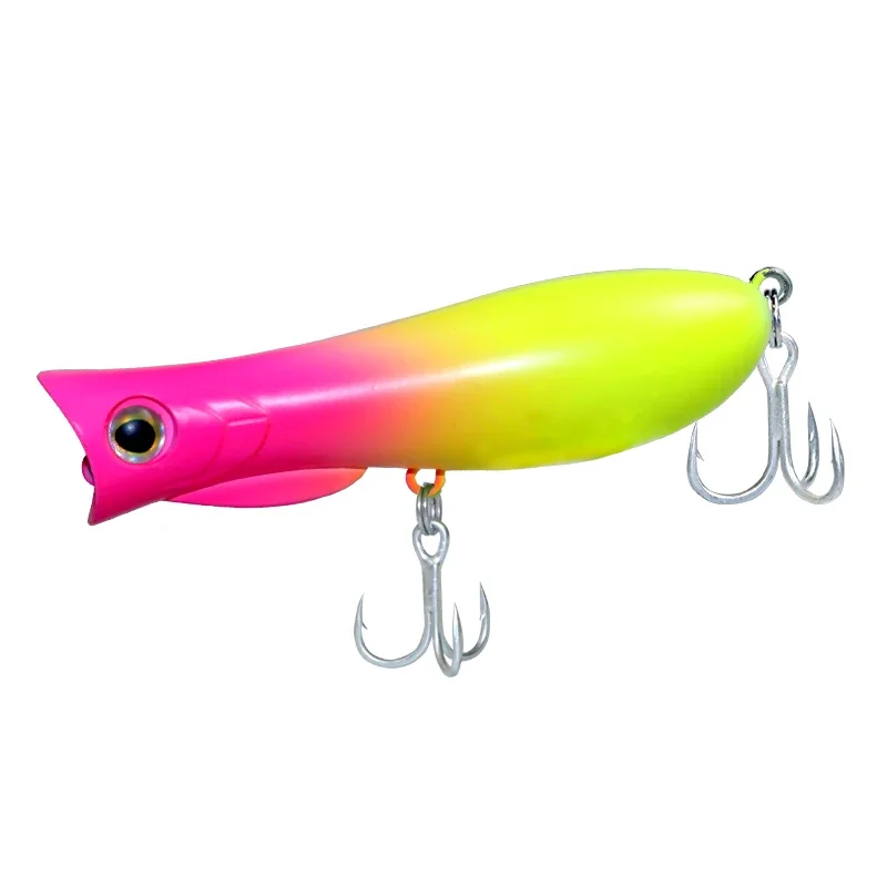 Señuelos de pesca Topwater Popper 65MM 9,3G 75MM 12,5G cebos de palo duro Wobblers de reflexión de luz para lubina