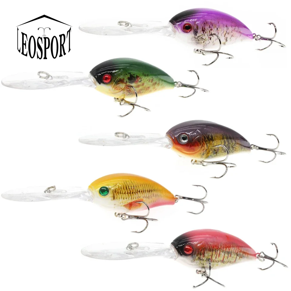 Crank-Bait flotante Wobblers, señuelo de pesca, Deep-Diving-4-5m de agua salada para mar, grande y realista - imagen 5