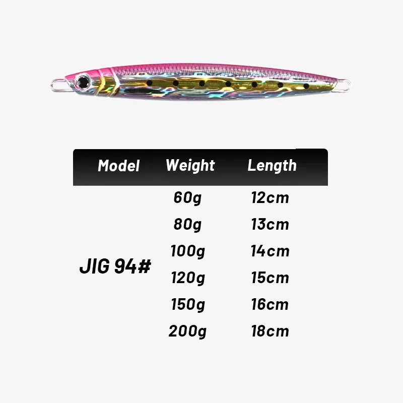 Cuchara Vertical Artificial con estampado 3D, cebo giratorio para carpa, artículos de pesca de mar, Jigpara de hundimiento rápido de Metal, 60g-200g - imagen 2