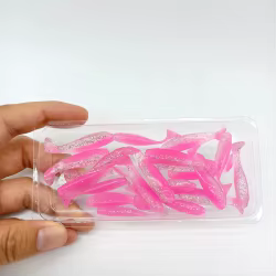 DUODUOYU 20 piezas Mini señuelo de pesca 1g/40mm Isca cebo suave aritico Jigging Wobbler Shad cola en T señuelos de silicona aparejos de pesca de lubina