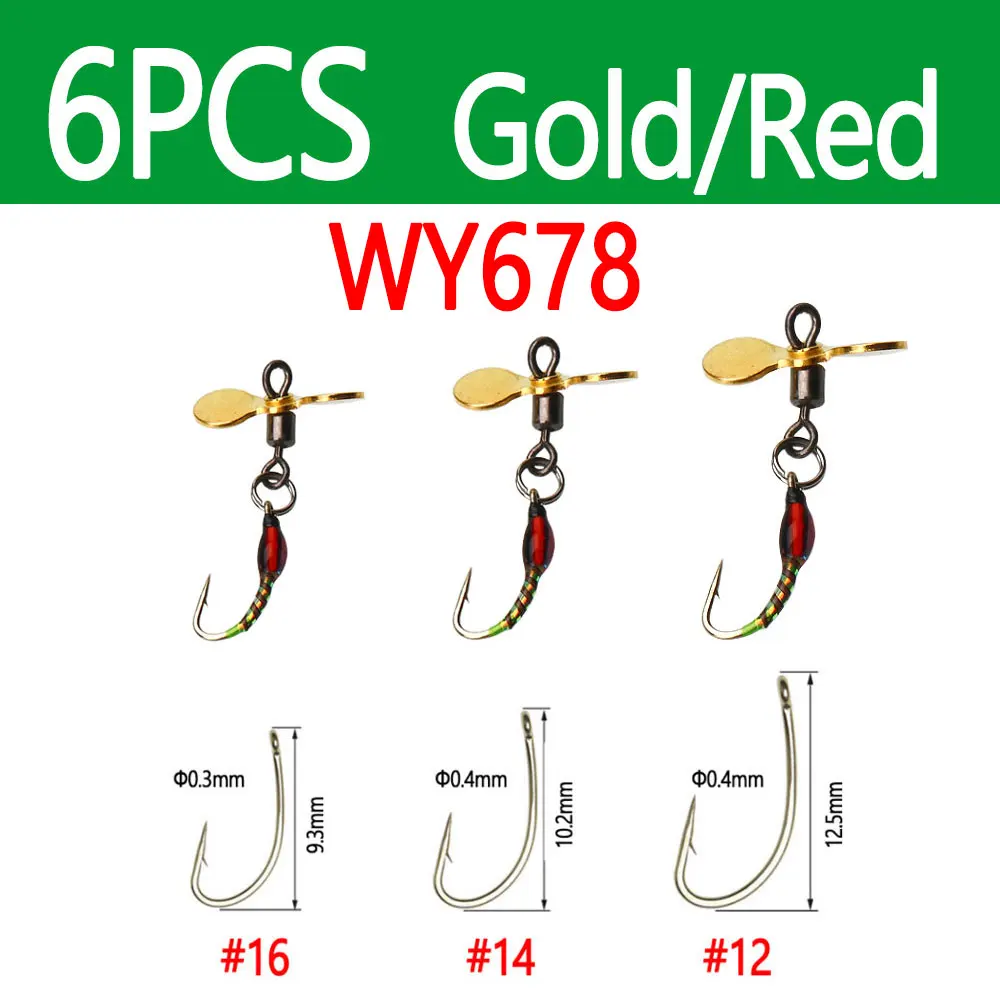 6pcs Gold-Red