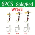 6pcs Gold-Red