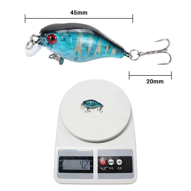 Señuelo de pesca flotante con anzuelos, cebo artificial de plástico duro, swimbait, 1 parte, 4,2G, 4,5 cm - imagen 5