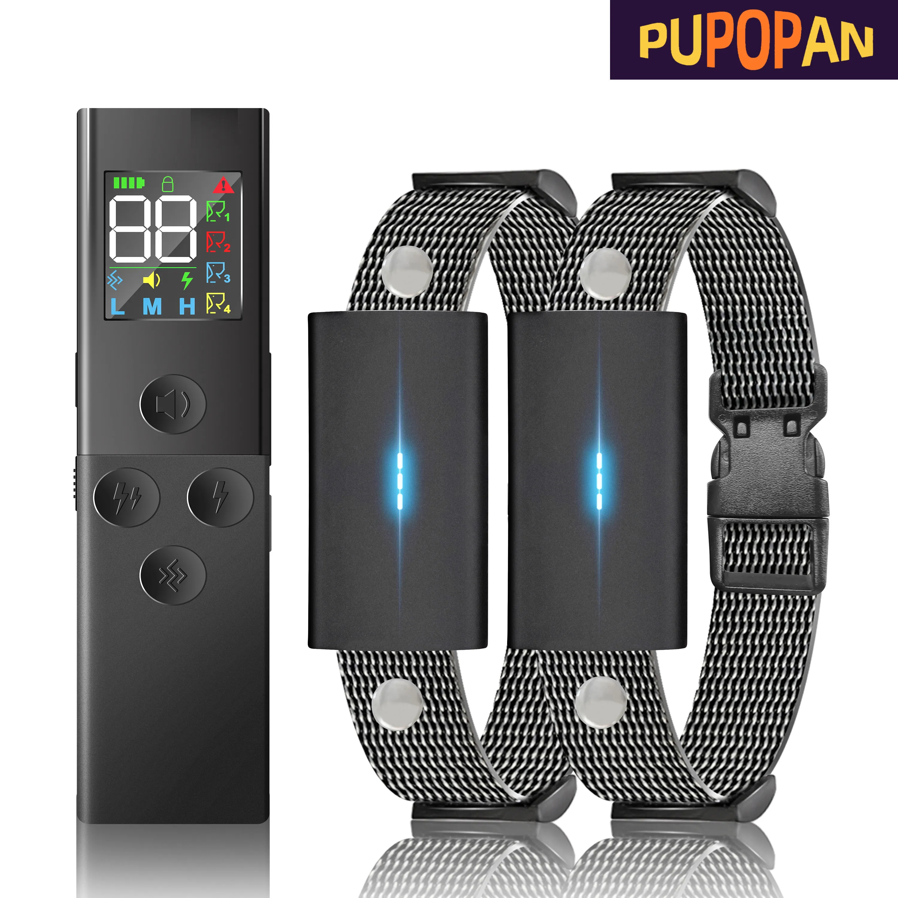 Collar de choque para perros con control remoto, 3 modos de entrenamiento, Collar de entrenamiento para perros recargable para entrenar 2 perros