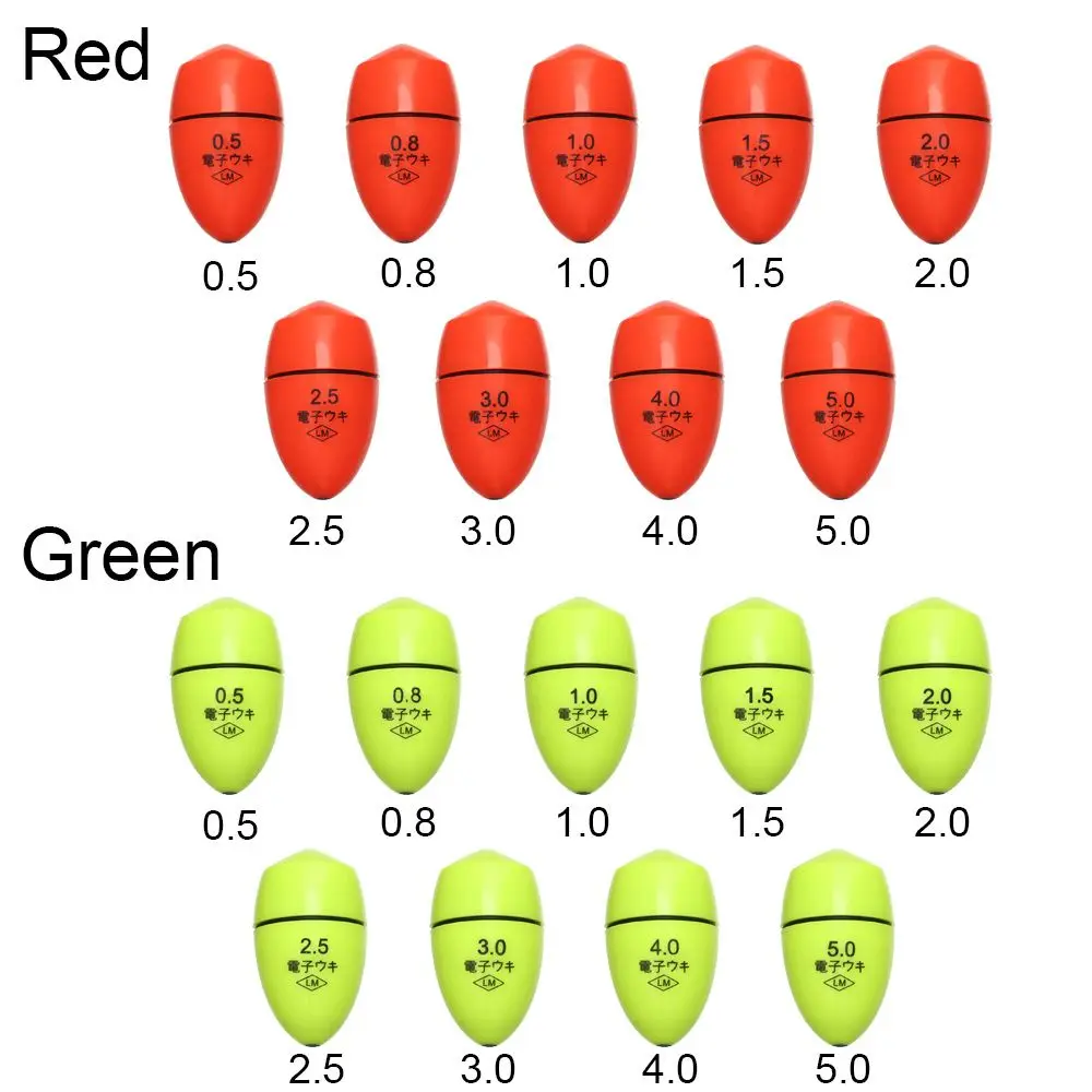 Flotador electrónico luminoso para pesca en el mar, accesorios para pesca nocturna, rocosa, rojo y verde, 0,5/0,8/1,0/1,5/2,0/2,5/3,0/4,0/5,0 - imagen 5