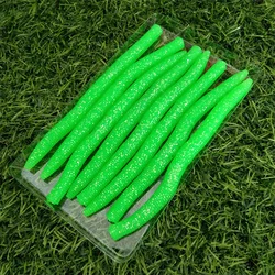 Swolfy-cebo suave de gusano, 8 Uds., 13cm, 7g, olor a sal de lombriz de tierra, impulso realista, fideos suaves de alta elasticidad, señuelo de gusano duradero