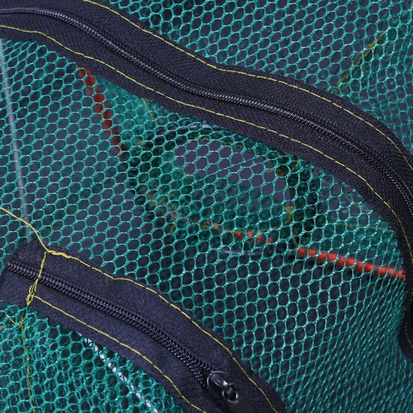 Red de pesca plegable, malla de nailon duradera de 45/65x25cm para cangrejo, Camarones, carpa, crucian, Tilapia, aparejos de pesca portátiles al aire libre - imagen 5