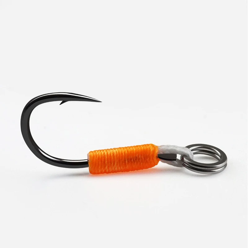 10 par/lote anzuelo de Pesca Jig doble par de anzuelos accesorios de hilo de púas Pesca señuelo de Pesca de acero rico en carbono Jigging lento - imagen 2