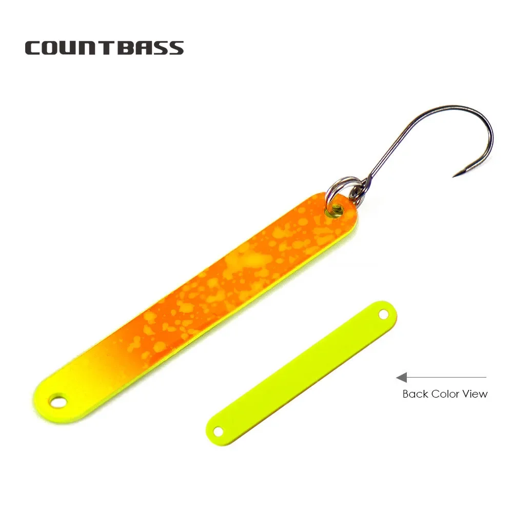 COUNTBASS 3/64oz 1,3g, 5/64oz 2,3g cucharas de trucha de latón con anzuelo sin púas colores UV cebos de pesca Lucio Señuelos de pescador - imagen 2