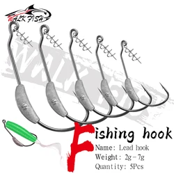 Anzuelo plomado Walk Fish – Acero al carbono con pin resorte para vinilo