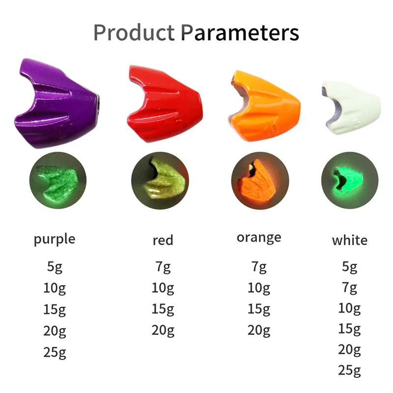 ZYZ-Cabeza de plomo luminosa para camarones de madera, gancho para paraguas de calamar, cebo falso que aumenta el peso, colgante de plomo dedicado más profundo para buceo - imagen 3