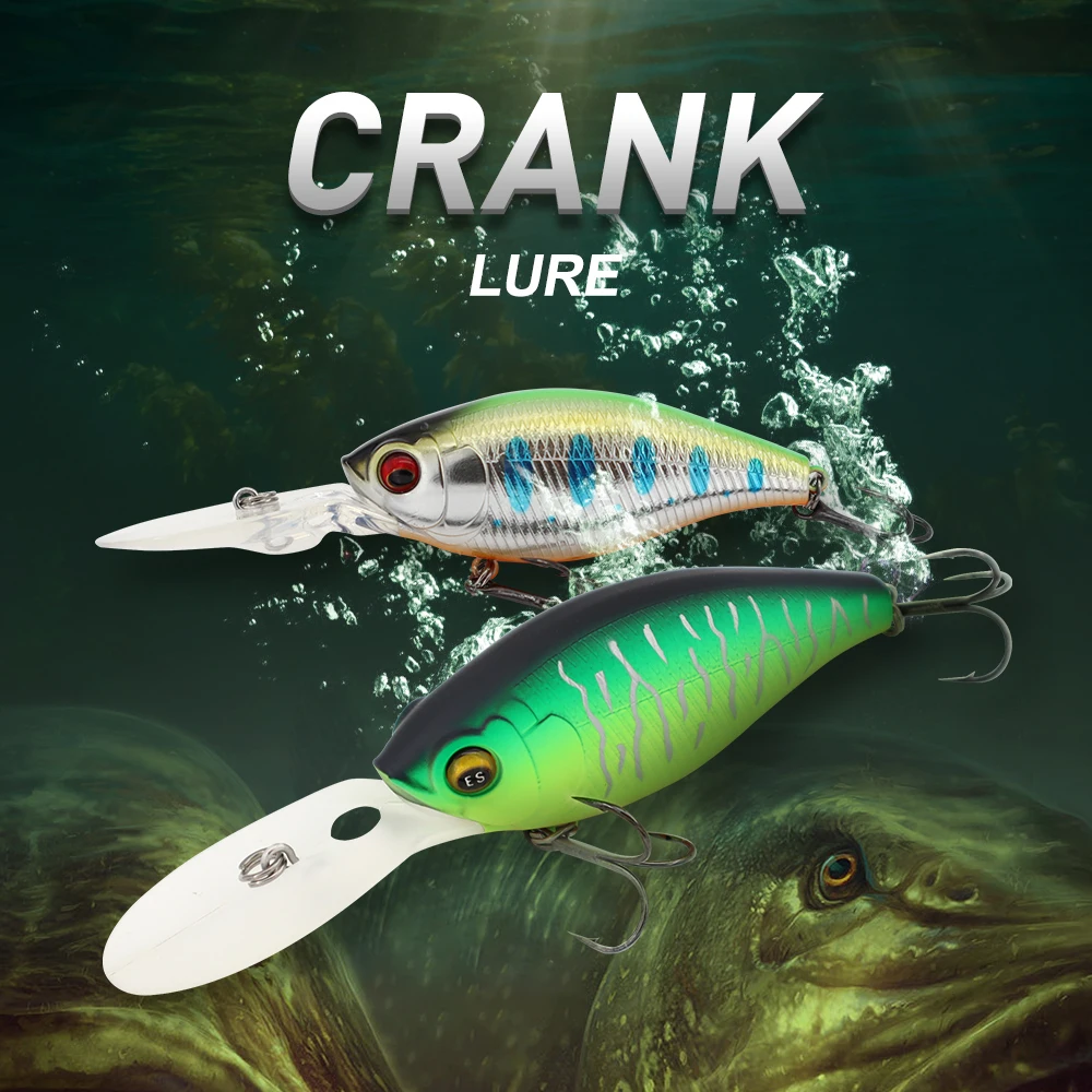 ESFISHING nuevo 2023 cebo duro Lucky Prince 52mm 72mm calidad de profundidad manivela Wobbler señuelo de pesca aparejos anzuelos tripples para lubina rosa - imagen 2