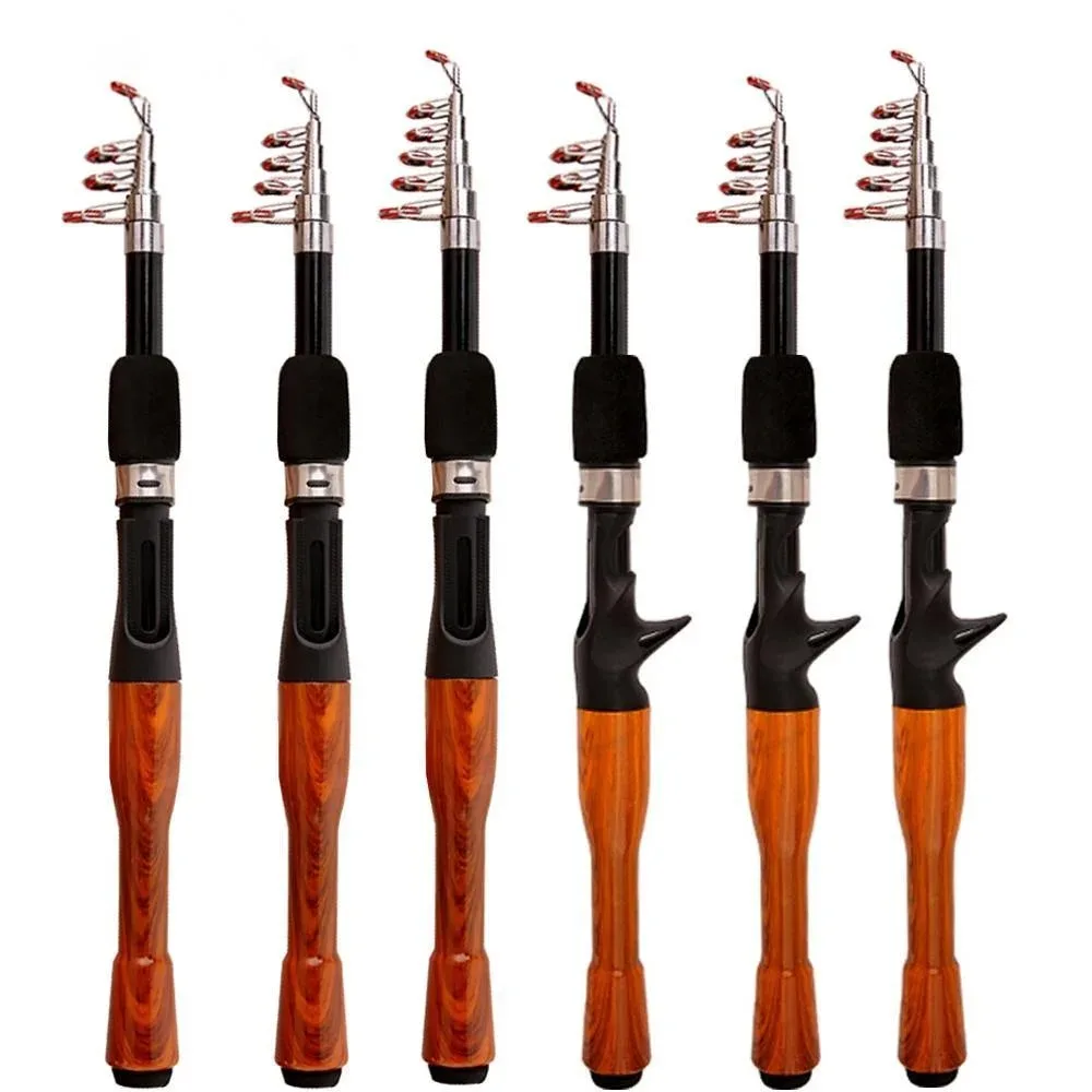 Mini caña de pescar telescópica portátil de 1,3 M, 1,6 M, 1,8 M, caña de viaje giratoria para pesca al aire libre, compacta y ligera ﻿ - imagen 3