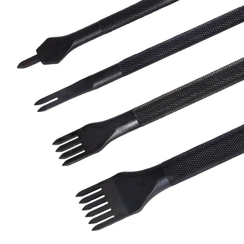 4 Uds. Herramientas artesanales de cuero de calidad, perforadoras, juego de herramientas de punzón de costura, 1 + 2 + 4 + 6 puntas, juego de herramientas de cuero - imagen 3