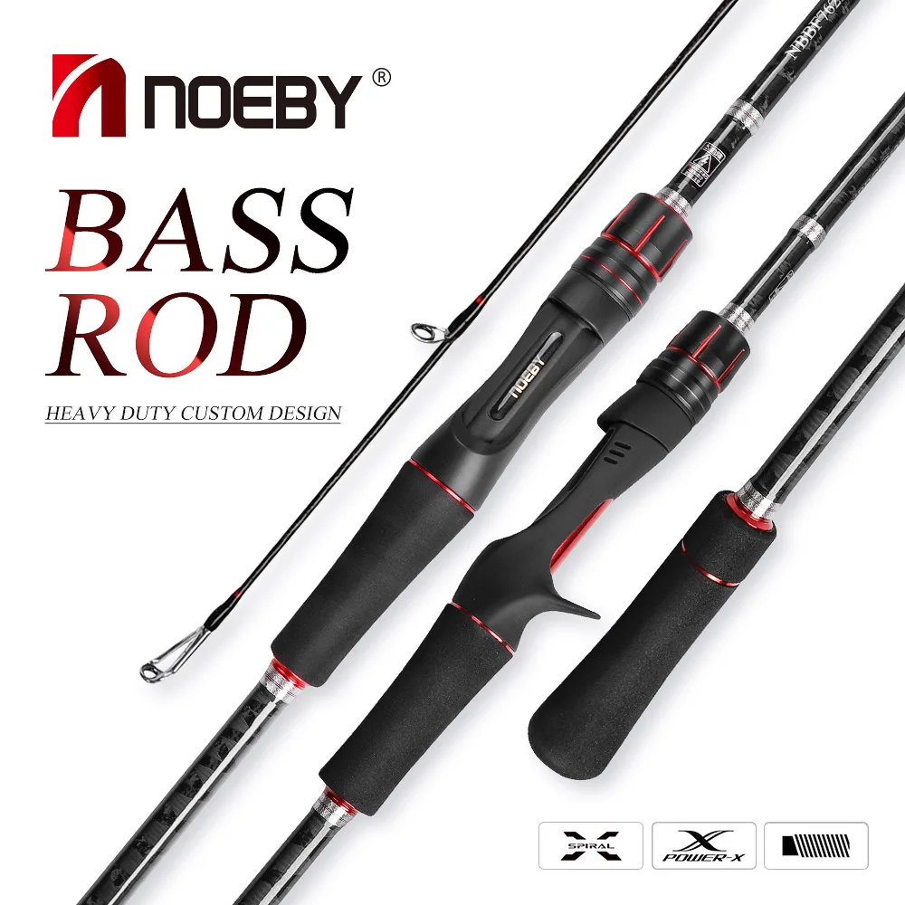 Noeby caña de pescar de fundición giratoria, 2,13 m, 2,29 m, MH, potencia de 2 secciones, peso del señuelo de 7-35g, para pesca de lubina