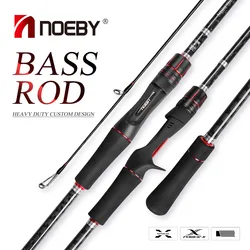 Noeby caña de pescar de fundición giratoria, 2,13 m, 2,29 m, MH, potencia de 2 secciones, peso del señuelo de 7-35g, para pesca de lubina