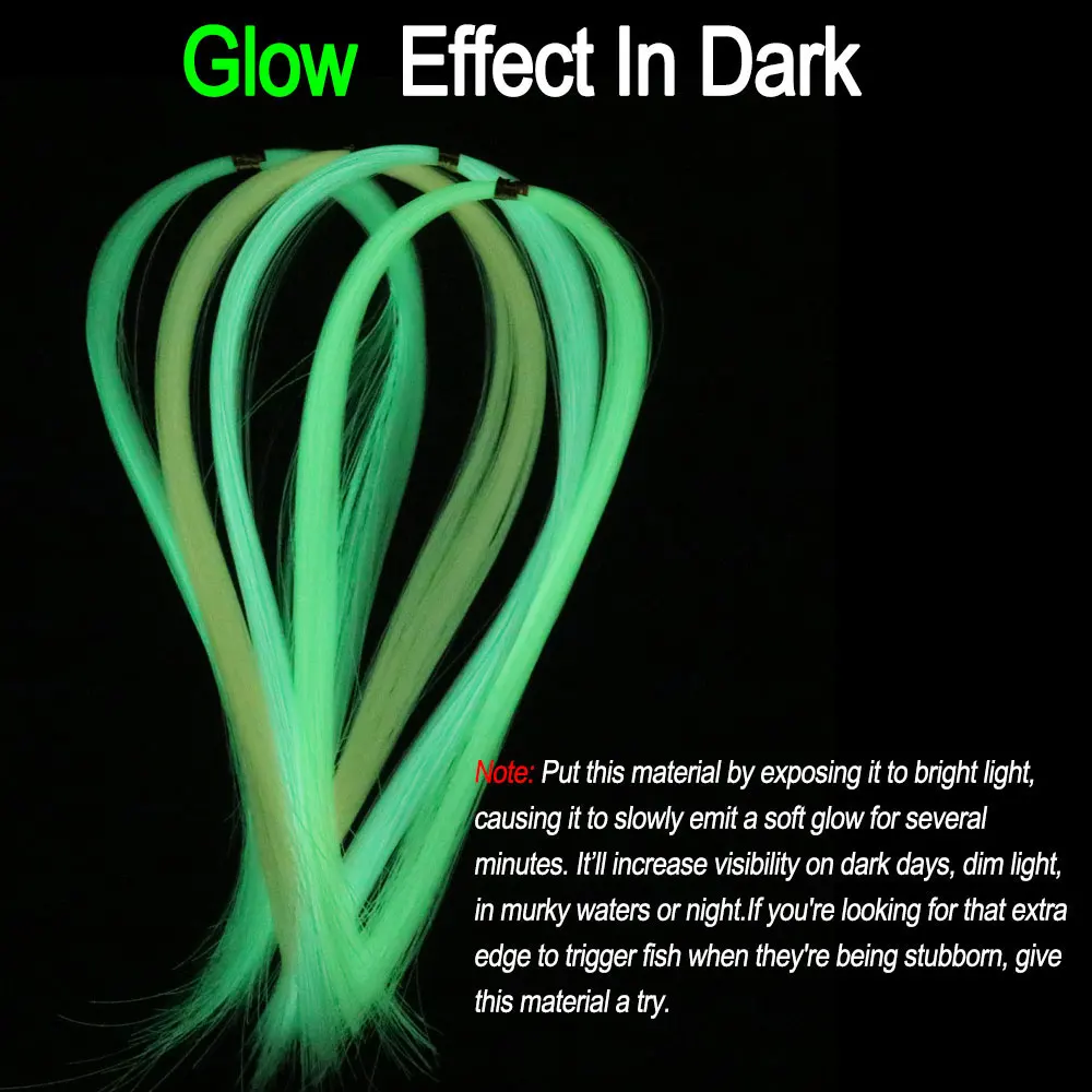 ICERIO 2 bolsas de oropel brillante en trucha oscura, señuelos de agua salada, Material de atado de moscas, línea de pesca luminosa para anzuelo de asistencia, aparejos Sabiki - imagen 4