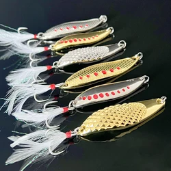 Señuelos duros metálicos con anzuelo de plumas efectivos para pesca