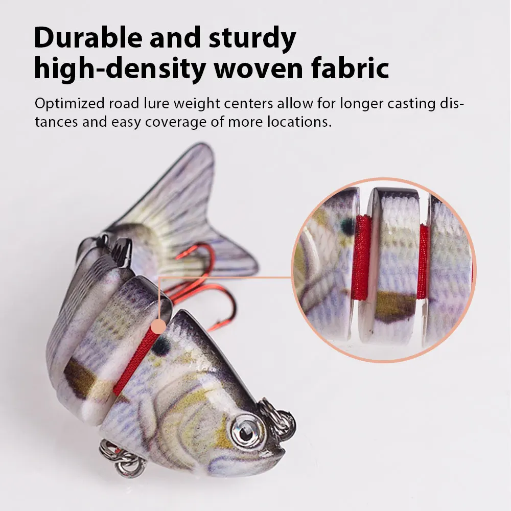Hanlin-Mini señuelo de pesca de 60mm/2,36 pulgadas, cebos multiarticulados, Swimbait que se hunden, Wobblers, Swimbait duro Artificial para aparejos de lubina - imagen 4