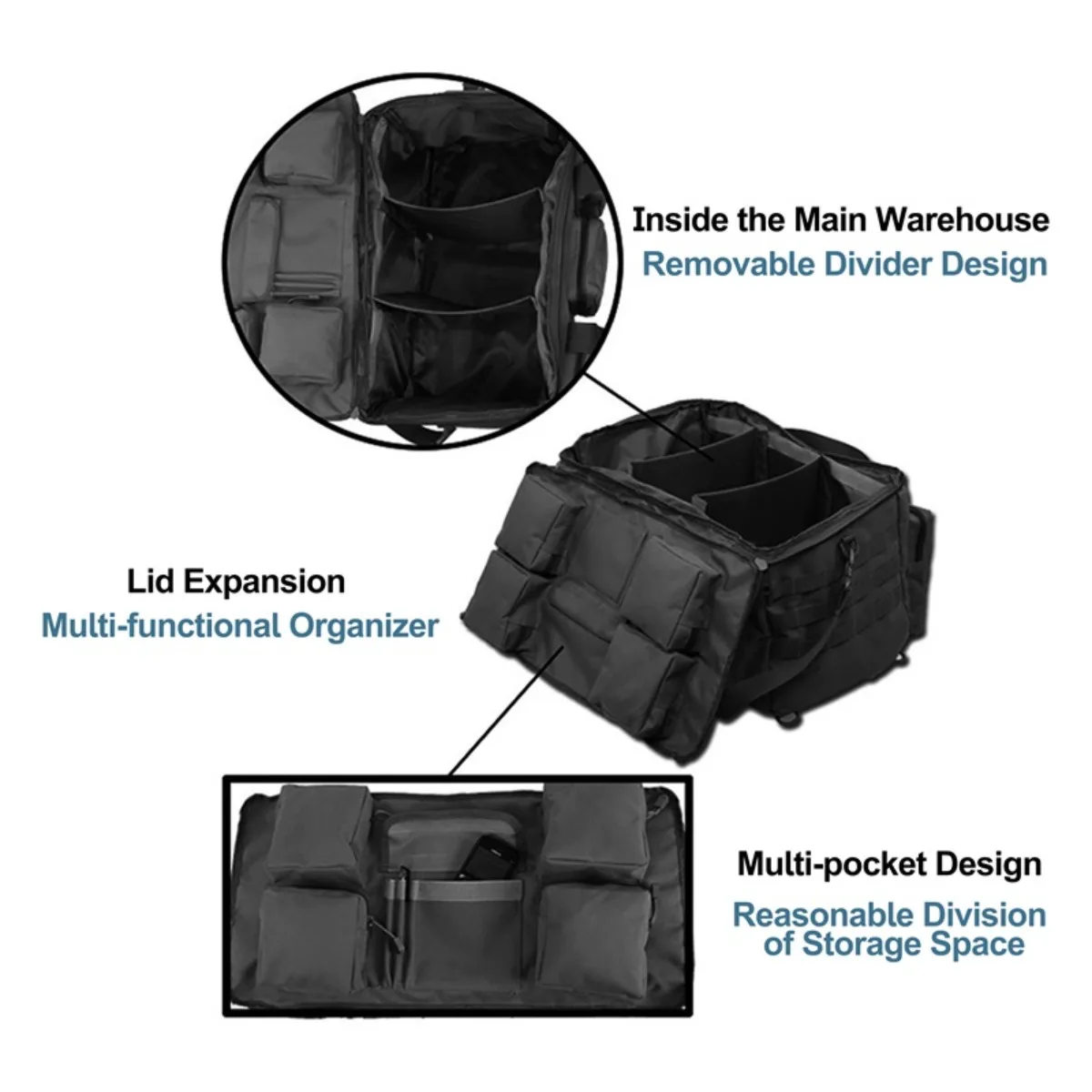 Bolsa militar para exteriores, mochila táctica, bolsa de Camping de gran capacidad, bolsa de equipaje militar para montañismo de nailon 600D para viajes de senderismo para hombre - imagen 2