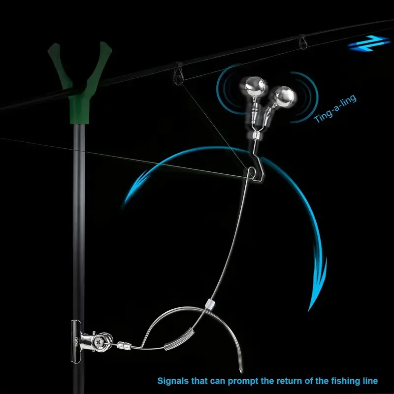 Alarma de campana de pescado de acero inoxidable, indicador de alarma de picadura de pesca ajustable, aparejos de pesca, 1 ud. - imagen 3