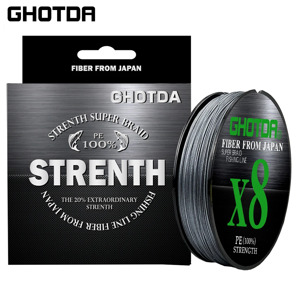 Ghotda-sedal de pesca de monofilamento para agua dulce, sedal de pesca de 8 PE, tejido sin costuras, superfuerte, 6-35,8 KG, 100m, aparejos de pesca - imagen 5