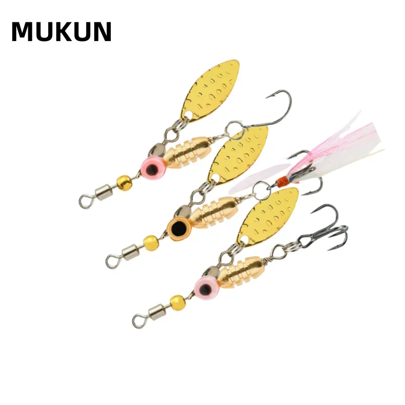 MUKUN-señuelo de pesca de Metal con cuchara giratoria, 3,5g/5g, cuchara de lentejuelas, cebos para lubina, trucha, perca, Lucio, aparejos de pesca giratorios, 1 Uds. - imagen 2