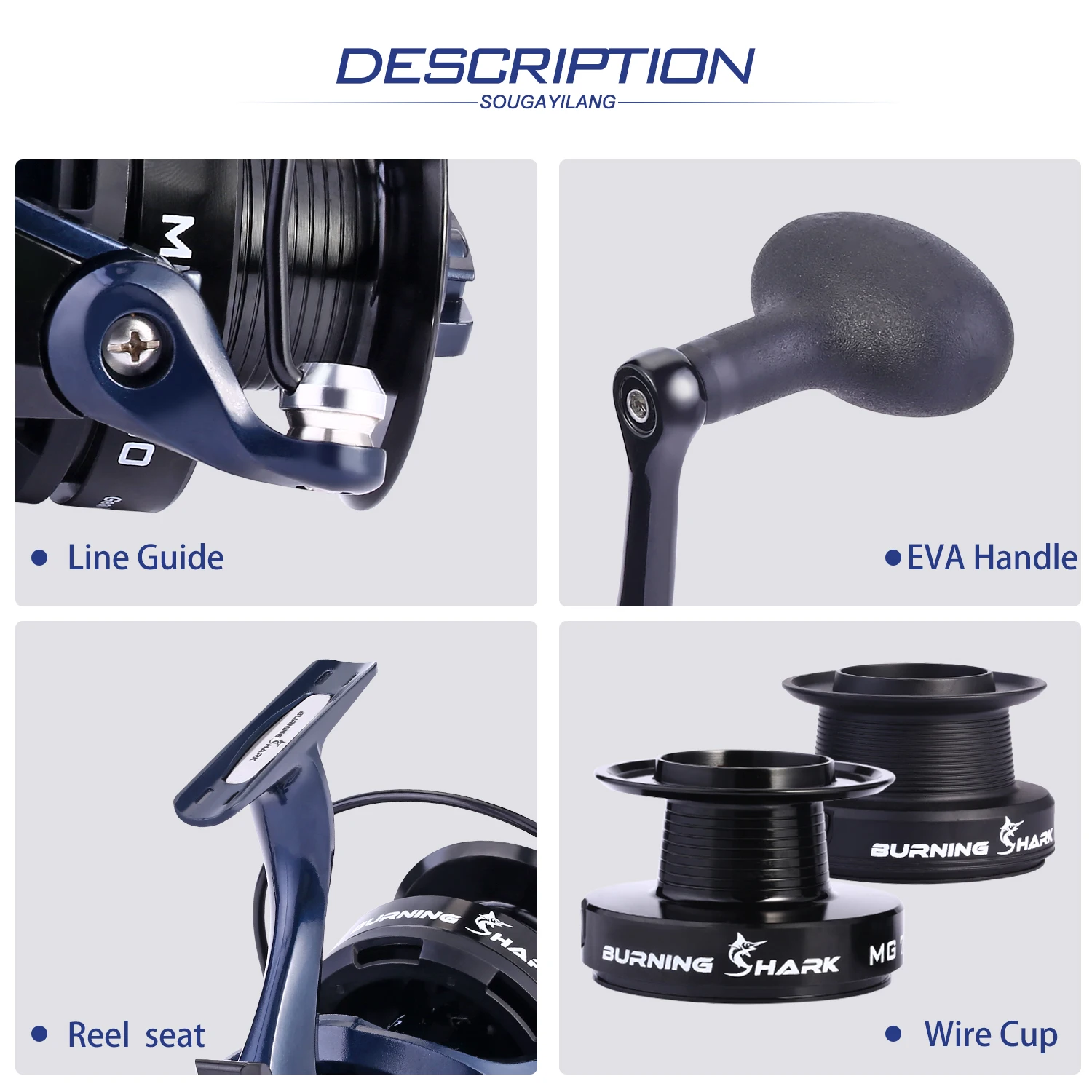 Carrete Sougayilang 7000 – 13+1BB, Freno 10kg, Alta Velocidad - imagen 2