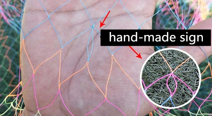 Finefish-tela de red fundida de línea de Color PE tejida hecha a mano sin plomo, redes de pesca para lanzar a mano, red para atrapar peces, alta resistencia - imagen 2